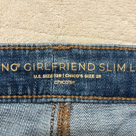 Chico’s So Slimming Girlfriend Slim Leg Ankle Embroidered Fall Floral 12R/2R - Picture 7 of 8